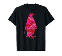 Rosa Rojo Corazón Love Mom - Pingüino Bird Mama Día de la Madre Camiseta