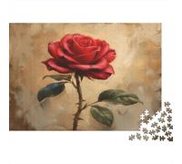 Rosa Rompecabezas Imposible,desafío for Adults Pétalos Rojos Vivos Juego Educativo 1000 Piezas Obra De Arte De Juego De para Adultos Y Niños A Partir De 12 Años 1000pcs (75x50cm)