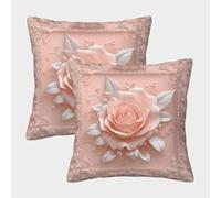 Rosa Rosa decoración-Vintage Floral Wall Art Fundas Cojines para Sofá 2 Piezas Disponible Todas Las Estaciones Funda De Almohada Modernas Decorativa Funda De Cojines Sala Casa Decor 50x50cm