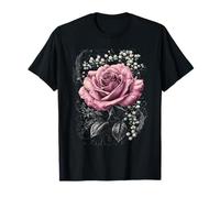 Rosa Rosa Flor Botánico Jardín Jardinería Flor Rosa Camiseta