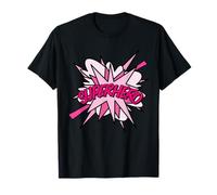 Rosa superhéroe cómic Pop Arte Moderno Divertido diseño Retro Camiseta