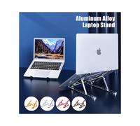 (Rosa) Supporto pieghevole per laptop in lega di alluminio regolabile su 7 livelli per laptop