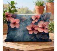 Rosa Terciopelo Funda Cojin 50x70cm Juego de 1, Fundas Cojines kdd-6563 | Flor Rectangular Funda Almohada con Cremallera Oculta, para Sofá Cama Silla o Jardín, Regalo Mujer