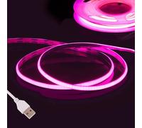 Rosa Tira LED COB 3m,Fosingut 5V USB Luz de Fondo de TV,CRI90+ 480 LEDs/m 2.7mm Luces LED Strip,Flexible Tiras LED de Interior Retroiluminación de TV para Decor Hogar DIY,Cocina,Espejo,Dormitorio,Bar