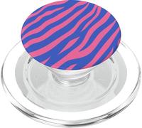 Rosa y Azul Zebra Animal Print Rayas Estética Y2K Girly PopSockets PopGrip para MagSafe