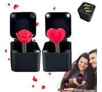 Rosa y corazón impresos en 3D en una caja, corazones sorpresa en una caja, cajas de regalo sorpresa para el día de San Valentín, broma sorpresa para regalar a amigos y seres queridos cajas de regalo