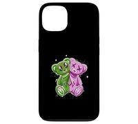 Rosa y verde Stay On My Good Side Gráfico verde y rosa Carcasa para iPhone 13