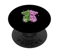 Rosa y verde Stay On My Good Side Gráfico verde y rosa PopSockets PopGrip Adhesivo