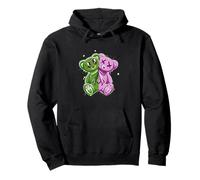 Rosa y verde Stay On My Good Side Gráfico verde y rosa Sudadera con Capucha
