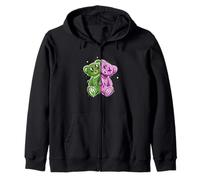 Rosa y verde Stay On My Good Side Gráfico verde y rosa Sudadera con Capucha