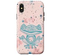 Rosa Zen Energía Azul Mindfulness Rana de Meditación Espiritual Carcasa para iPhone X/XS
