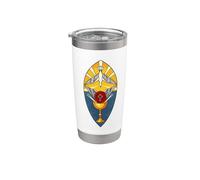 Rosacruz Sello del Grial Rose Cross Vaso térmico de acero inoxidable de doble pared