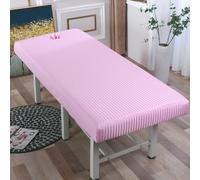 Rosado,60x180cm/1.9x5.9ft,Funda De Sábana De Masaje A Rayas,Sábanas De Mesa De Masaje Con Orificio Facial,Funda De Cama De Belleza Reutilizable Funda Protectora Lavable