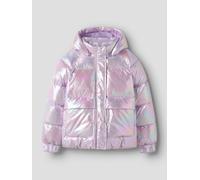 Rosado Estampado Metalizado Chaqueta Acolchada