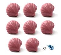Rosado Perilla del cajón Perillas de gabinete de cerámica Tirador de la manija de la habitación de los niños para los cajones de la cómoda (paquete de 8 tornillos incluidos)