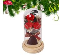 Rosae en cúpula de - Luces LED de Flores preservadas Hechas a Mano, Regalo romántico para Mujeres, decoración del hogar de Flores de Seda , exhibición de encantamiento para Dormitorio,