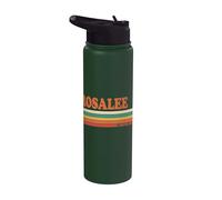 ROSALEE Retro Personalizado Nombre Vintage Rayas Stainless Steel Insulated Water Bottle