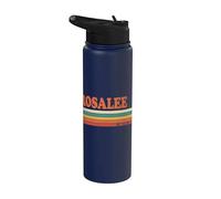 ROSALEE Retro Personalizado Nombre Vintage Rayas Stainless Steel Insulated Water Bottle