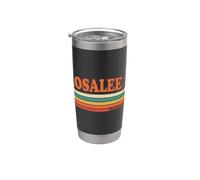 ROSALEE Retro Personalizado Nombre Vintage Rayas Vaso térmico de acero inoxidable de doble pared