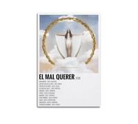 Rosalia El Mal Querer - Póster limitado firmado con portada de álbum, póster de portada musical, pop hip hop, rap, cantante, estrella, póster de música, lienzo estético para decoración de dormitorio