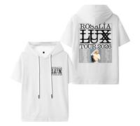 Rosalia Lux Tour 2026 - Camiseta con capucha para mujer y hombre, camiseta de manga corta, informal, ropa de calle, blanco, 4XL