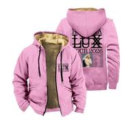Rosalia Lux Tour 2026 - Chaqueta unisex de manga larga con cremallera, estilo informal, para la calle, rosa, XS