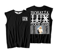 Rosalia LUX Tour 2026 Merch - Camiseta sin mangas unisex para hombre y mujer, ropa de calle al aire libre, Negro, M