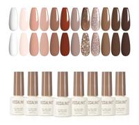 ROSALIND 12Colores Esmaltes Semipermanentes Para Uñas Blanco Marrón UV Gels