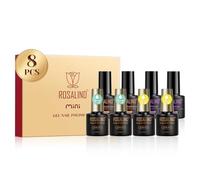 ROSALIND Base y Top Coat Semipermanente, 8 Piezas Deshidratador y Primer uñas Semipermanente, Soak Off UV LED Pintauñas Semipermanentes Base Coat Top Coat Manicura Kit