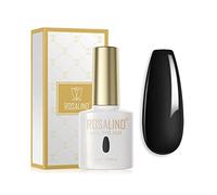 ROSALIND Esmaltes Semipermanentes Negro Colores 15ml Esmaltes Permanentes Para Uñas UV LED Manicura Semipermanente Para Uñas Pintauñas Gel