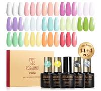 ROSALIND Esmaltes Semipermanentes Para Uñas, 18 Piezas Pastel Blanco Rosa Nude Morado Azul Verde Naranja Colores Esmaltes Semipermanente, UV LED Pintauñas Semipermanentes Nail Art Manicure Regalo