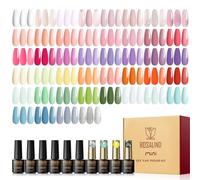 ROSALIND Esmaltes Semipermanentes Para Uñas, 48 Piezas Pintauñas Semipermanentes Rosa Nude Morado Naranja Verde Azul, UV LED Mini Esmaltes Semipermanente Manicure Regalo Primavera Verano