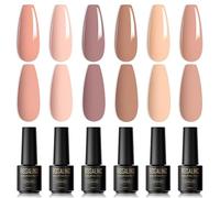 ROSALIND Esmaltes Semipermanentes Para Uñas en Gel UV LED,6 Colores Mini Nude Avena Marrón Beige Pintauñas Semipermanentes Set de manicura Gel Nail Polish