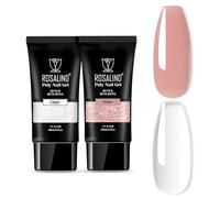 ROSALIND Gel Uñas, 2 Colors 60ml Transparente Melón Poly Nail Gel para Uñas, UV/LED Rápido Extensión Acrigel para Principiantes, Profesionales y Salón Nail Art