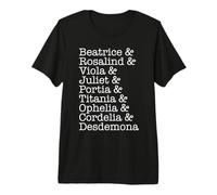 Rosalind & Ophelia & Portia Cordelia Shakespeare Mujeres Meme Camiseta Premium