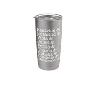 ROSALIND & OPHELIA & PORTIA CORDELIA Shakespeare Mujeres Meme Vaso térmico de acero inoxidable de doble pared
