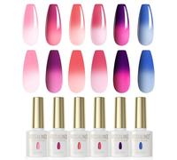 ROSALIND Pintauñas Semipermanentes Camaleón 6 Colore Rosa Rojo Púrpura Azul