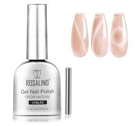 ROSALIND Pintauñas Semipermanentes Ojo de Gato, 11 ml Cat Eye Desnudo Esmaltes Semipermanentes para Uñas,UV/LED Soak off Magnético Pintauñas con Imán para Nail Art Manicura de Salón y DIY