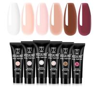 ROSALIND Poligel Para Extensión de Uñas, 6pcs 10ml UV LED Poly Uñas Gel para Principiantes y Profesionales, Salón de Manicura, Poly Nail Gel Constructor Nail art