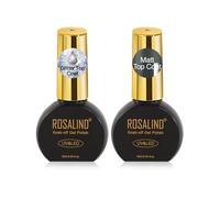 ROSALIND Purpurina y Mate Top Coat Pintauñas Semipermanentes 2 Piezas 10ML | Esmalte Semipermanent Glitter Matte Top Coat Soak-Off UV LED Capa Superior Pintauñas Gel Nail Art Manucura Set