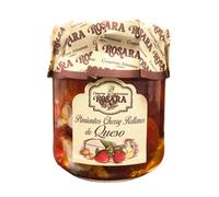Rosara Pimiento Rojo Cherry Relleno de Queso Crema - Tarro de Cristal 212 gr, 10-12 Piezas, Aperitivo Gourmet Listo para Comer, Conservas Gourmet