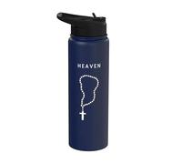 Rosario celestial, cadena de oración religiosa cristiana minimalista Stainless Steel Insulated Water Bottle