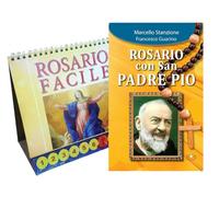 Rosario con San Padre Pio. Ediz. a caratteri grandi. Con un rosario da tavolo composto da 40 schede da sfogliare con un cursore a piè di pagina aiuta a recitare correttamente ogni decina