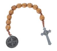 Rosario construido de aleación que incluye crucifijo y cuentas de oración de Benedicto, accesorios de muñeca, accesorio cómodo para viajes católicos devocionales, One Size, como se describe, como se