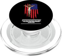 Rosario Crucifijo de Jesús Bandera Patriótica Americana PopSockets PopGrip para MagSafe