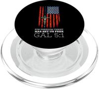 Rosario Crucifijo de Jesús Bandera Patriótica Americana PopSockets PopGrip para MagSafe