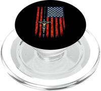 Rosario Crucifijo de Jesús Bandera Patriótica Americana PopSockets PopGrip para MagSafe