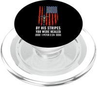 Rosario Crucifijo de Jesús Bandera Patriótica Americana PopSockets PopGrip para MagSafe