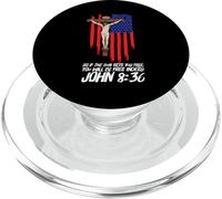 Rosario Crucifijo de Jesús Bandera Patriótica Americana PopSockets PopGrip para MagSafe