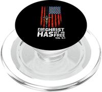 Rosario Crucifijo de Jesús Bandera Patriótica Americana PopSockets PopGrip para MagSafe
